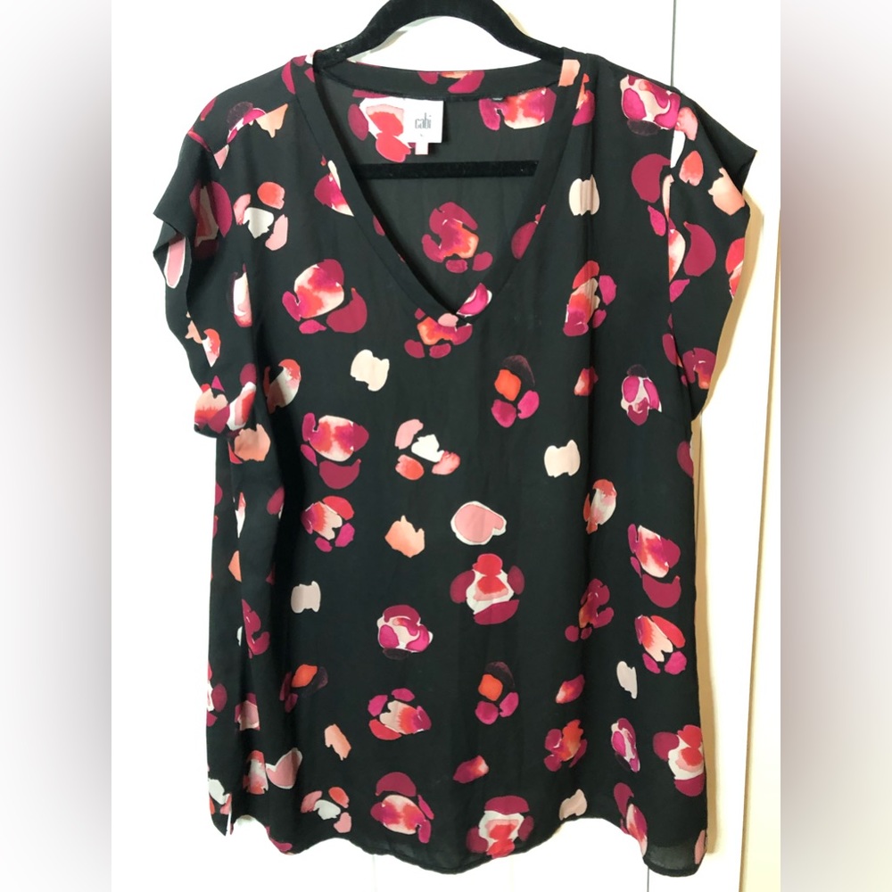 Black Floral Peony Cabi top